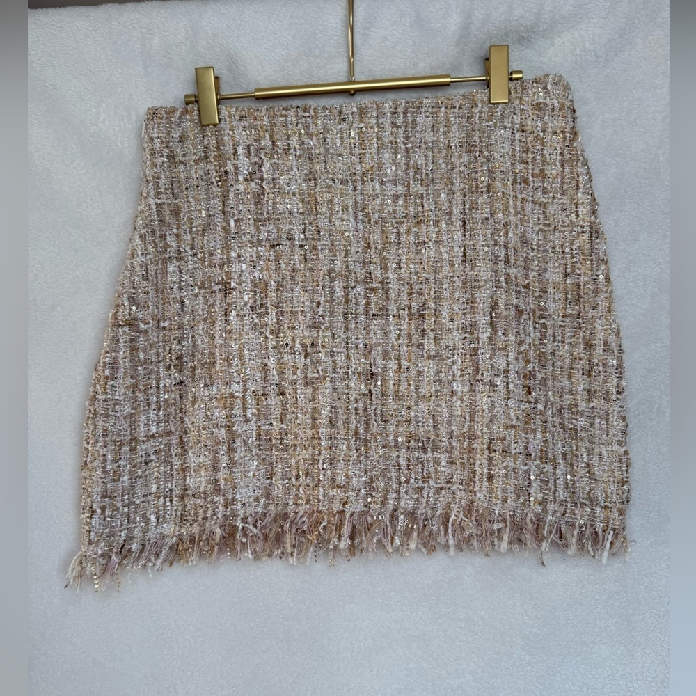SHEIN Cream Tweed Skirt